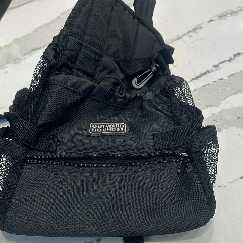 Outward Hound Black Backpack for small dog